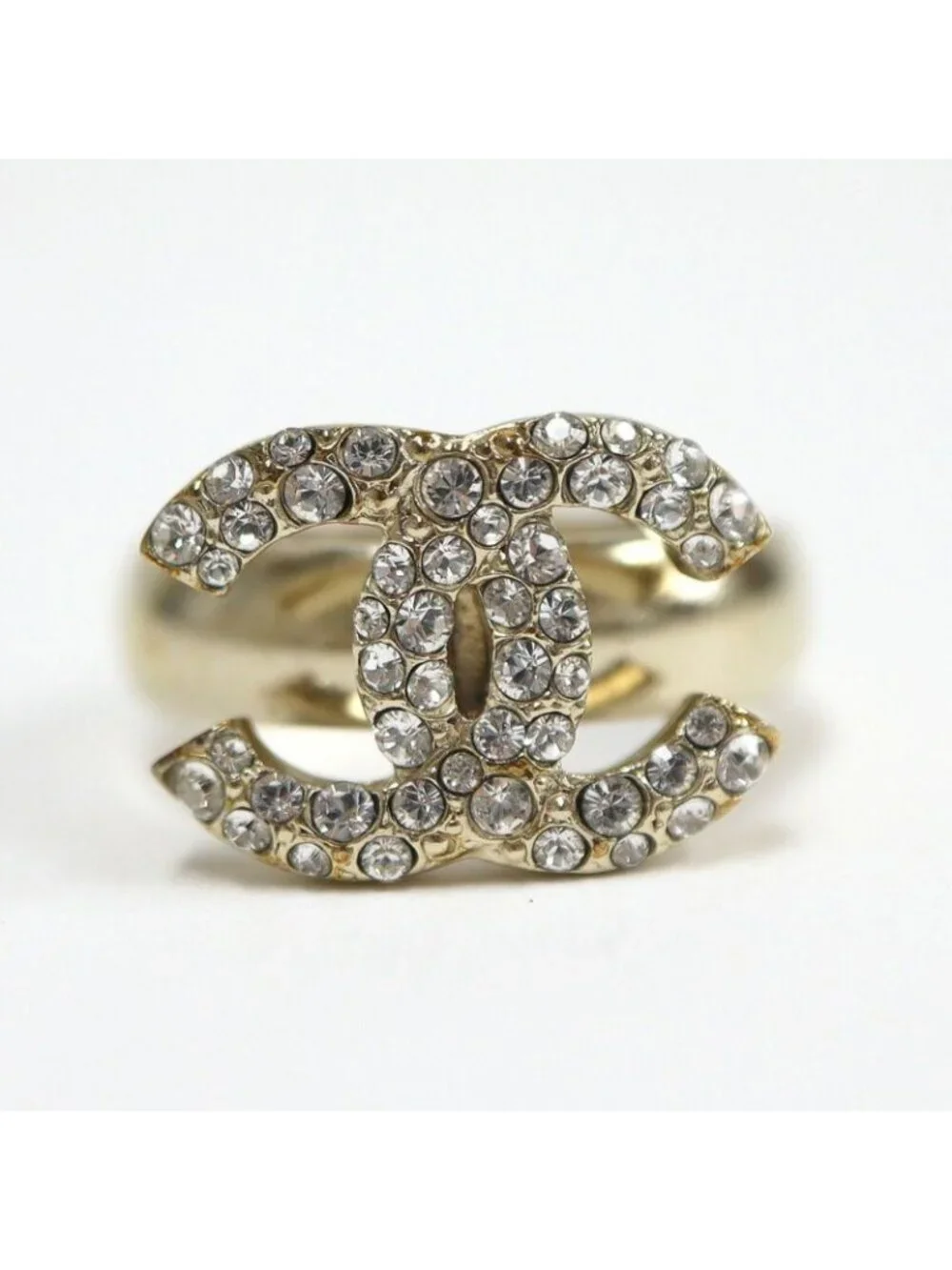 Chanel Ring CC Logo Rhinestone Metal - Picture 2 of 11